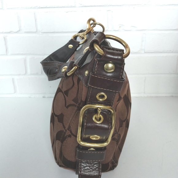 Coach satchel canvas and brown leather - Picture 4 of 10